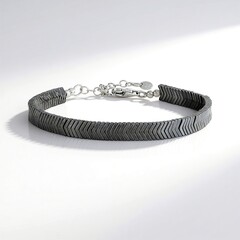 Bracelet en argent et Hématite noire