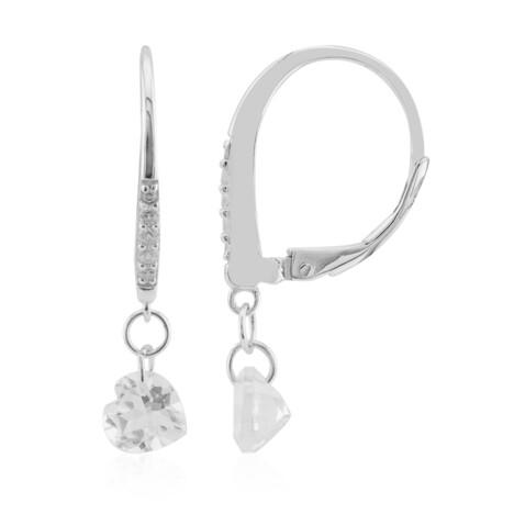 Pendientes en plata con Topacio blanco