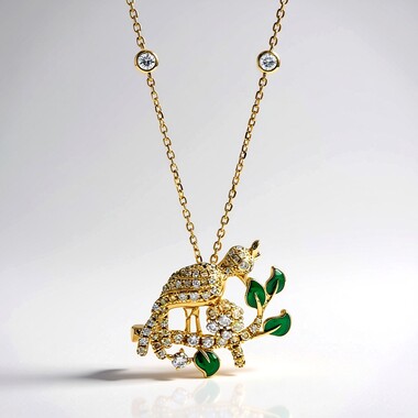 Gouden halsketting met SI2 Fancy Diamanten (CIRARI)