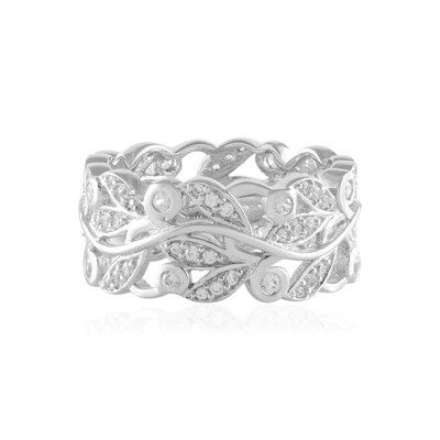 Zilveren ring met zirkonen (de Melo)
