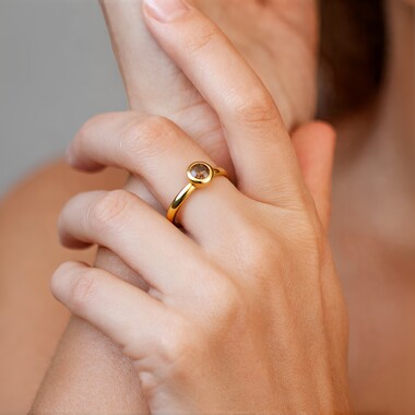 Anillo en oro con Diamante champán Argyle SI1 (CUSTODANA)