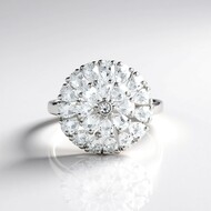Anello in argento con Topazio Bianco