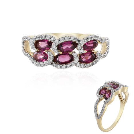 Zilveren ring met Naktamunda rhodolieten