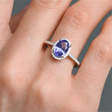 Anillo en oro con Tanzanita AAA