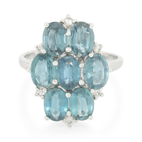 Pfauen-Kyanit-Silberring