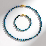 Parure in argento con Apatite Blu Neon (Riya)