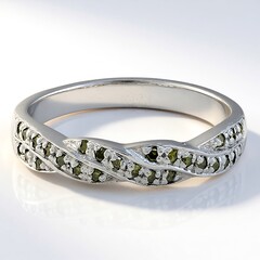Anello placcato in platino con Diamante Fancy
