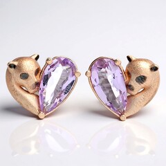 Orecchini in argento con Ametista Rose de France (Gems en Vogue)