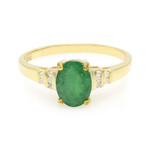 Zilveren ring met een Bahia-smaragd