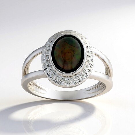 Anello in argento con Opale Mezezo (MONOSONO COLLECTION)