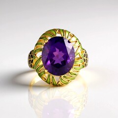 Anello in argento con Ametista (Adela Silber)