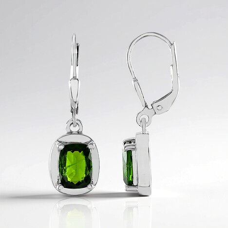 Orecchini in argento con Diopside Russo