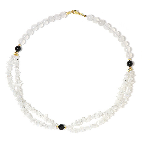 Zilveren halsketting met zwarte onyxen