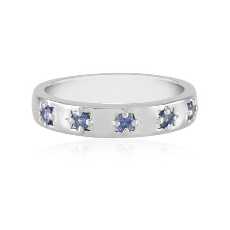 Blauer Ceylon-Saphir-Silberring