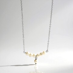 Collana in argento con Perla d'Acqua Dolce Bianca (Joias do Paraíso)