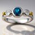 Anello in argento con Topazio Blu Londra (Granulieren)