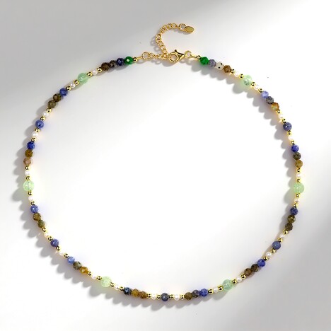 Collana in argento con Prehnite (Riya)