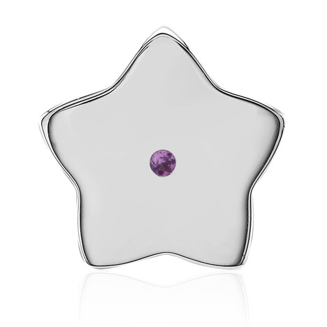 Pinkfarbener Saphir-Silberanhänger (Annette)