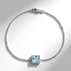 Bracciale in argento con Topazio Blu Cielo