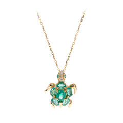 AAA-Sambia-Smaragd-Goldhalskette