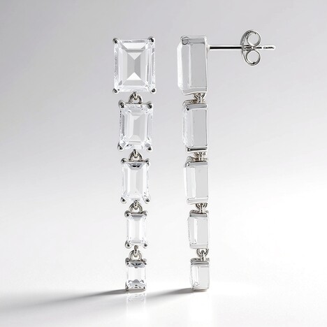 Orecchini in argento con Topazio Bianco