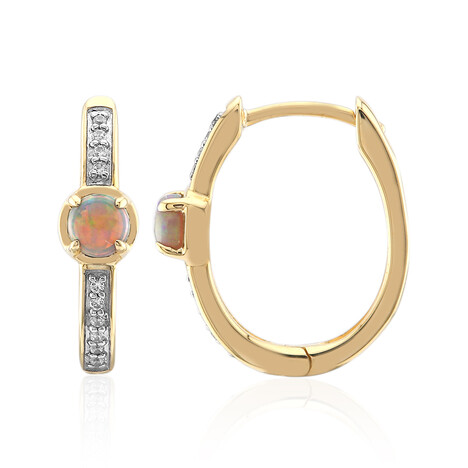 Lightning Ridge-Schwarzer Crystal-Opal-Goldohrringe (Mark Tremonti)