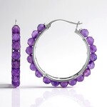 Boucles d'oreilles en argent et Améthyste de Zambie
