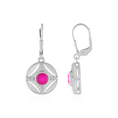 Zilveren oorbellen met roze chalcedonen