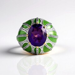 Zilveren ring met een amethist (Adela Silber)
