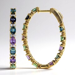 Boucles d'oreilles en or et Saphir