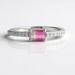 Bague en argent et Tourmaline Melon d'Eau