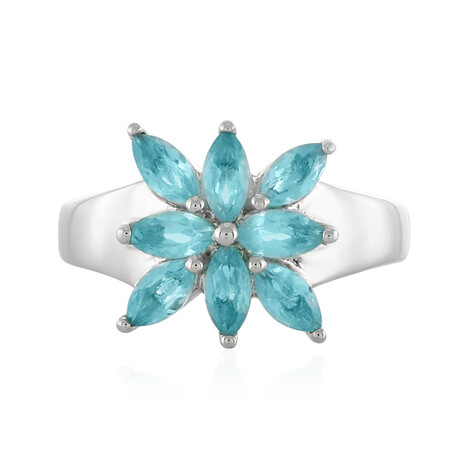 Anillo en plata con Apatita azul