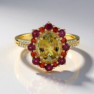 Bague en or et Tanzanite jaune non chauffée  (Adela Gold)