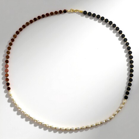 Collier en argent et Hématite noire (Riya)