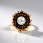 Anello in argento con Perla d'Acqua Dolce Bianca (Adela Silber)