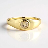 Anello in oro con Diamante Champagne I2