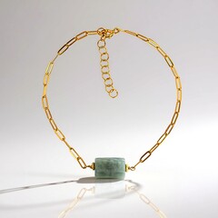 Bracciale in argento con Amazzonite (Joias do Paraíso)