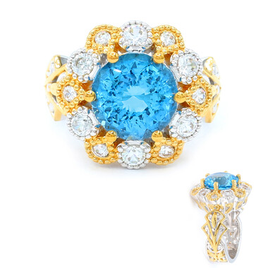Schweizblauer Topas-Silberring (Gems en Vogue)