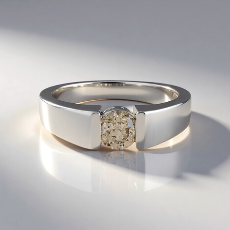 Anello in oro con Diamante Cioccolato I2