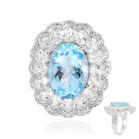 Zilveren ring met een hemel-blauwe topaas
