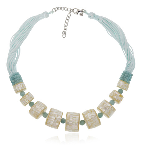 Collier en argent et Mosaïque de nacre (Dallas Prince Designs)