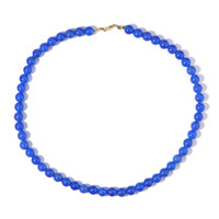 Blauer Achat-Silberhalskette