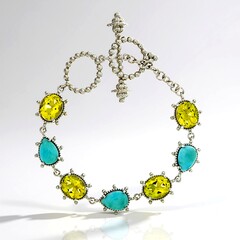 Bracciale in argento con Quarzo Ouro Verde