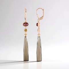 Boucles d'oreilles en argent et Quartz fumé (KM by Juwelo)