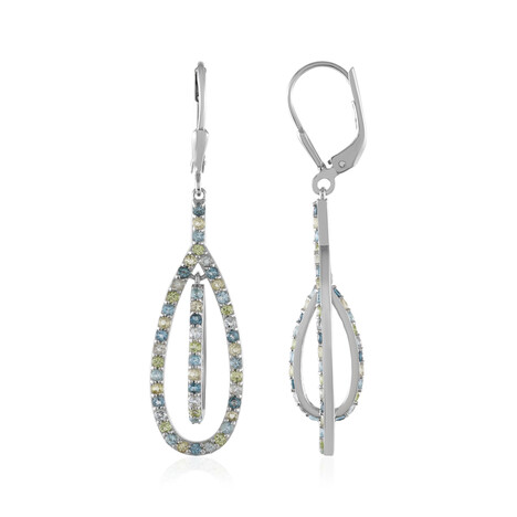 Pendientes en plata con Topacio azul de Londres (KM by Juwelo)