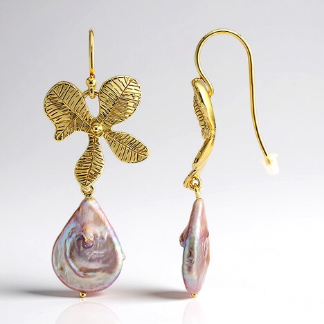 Orecchini in argento con Perla d'Acqua Dolce Rosa (TPC)
