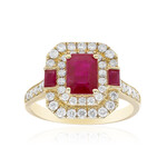 Gouden ring met een AAA Mozambique robijn (CIRARI)