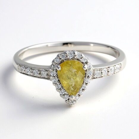 Anello placcato in platino con Tormalina Cuprian