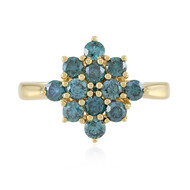 Blauer I2 Brillant-Silberring