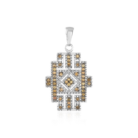 Cognac-Zirkon-Silberanhänger